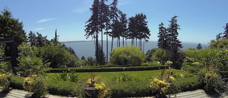 View of Semiahmoo Bay and San Juan Islands from the deck of the Main house