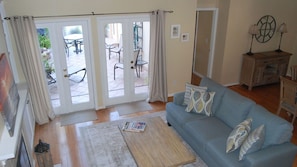 French doors to screened patio