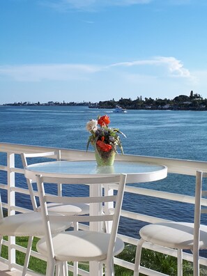 Enjoy a drink or dinner right next to the water!