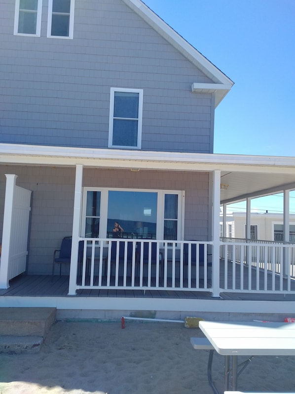 view from beach of unit front porch