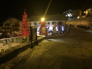 Village Square at night