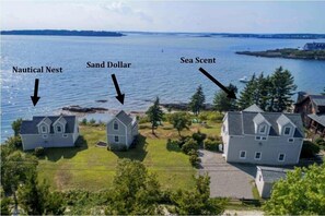 Here is an arial of all three cottage with Nautical Nest being the southern most one.