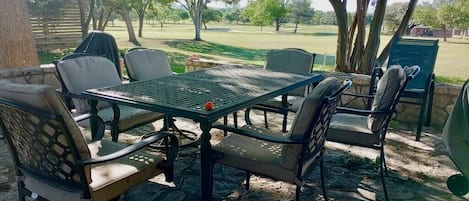 Patio on the 18th fairway.
