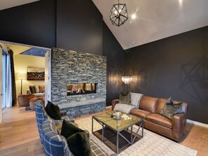 Lounge with gas fire