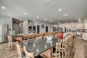 Extended Kitchen and dining room with 2 tables and  laundry area #1