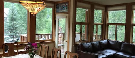 Dining Room, Living Room and Deck