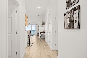 Look from foyer to the living room w/ocean views