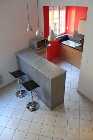 Living room and kitchen - view from upstairs