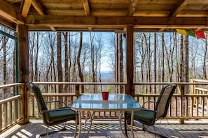 On porch Dining and View