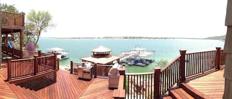 View from main deck looking at gazebo and double deck. Click on video for more