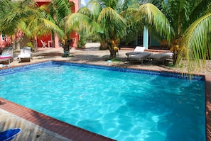 View of the pool from Villa Bartol patio