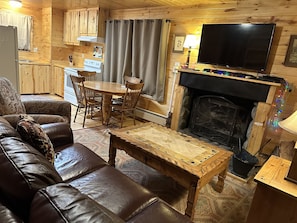 New sleeper/leather couch and Lazy Boy recliner. Electric Fireplace/Heater