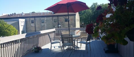 Large deck located at the rear of the property.