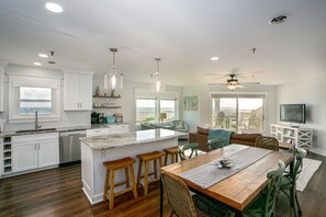 Ocean views as you enjoy your meals prepared in the open kitchen.