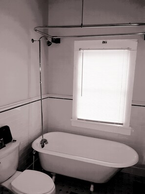 1st floor tub converted to shower-bath