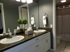 His and Hers sinks in the vanity area.  