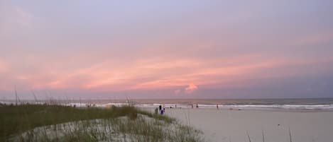 Sunset  at the  closet beach access