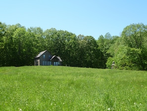 house and field in summer