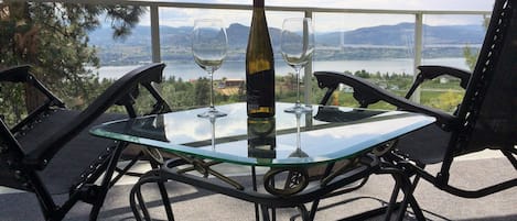 Relax with a local bottle of wine while taking in  the wonderful views!