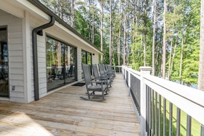 Back deck off family room and kitchen