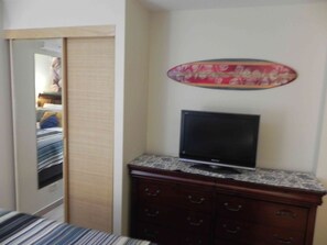 Master bedroom dresser and TV; lots of storage.