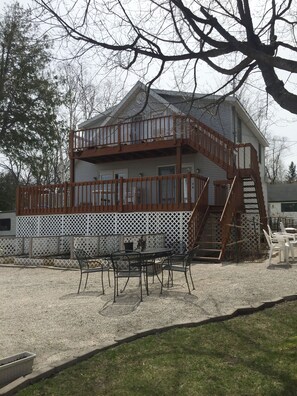 Both units offer decks with amazing views of the beach/marina park