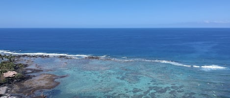 Located steps away from beautifull Kahalu’u Bay, Keauhou, HI.