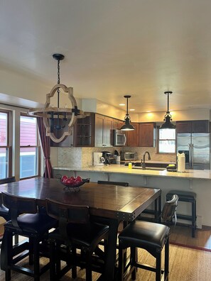 Dining room and kitchen