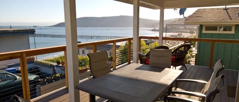 Enjoy the all weather cover deck  overlooking the ocean