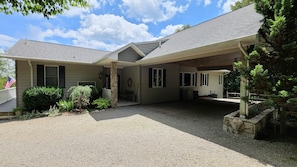 Upper Level View Front Entrance of 181 Sunrise Lane with Portico