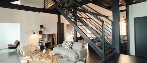 spacious light filled loft with ocean views of cote de basque