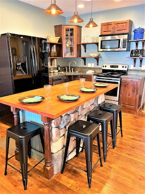 Kitchen island with bar seating