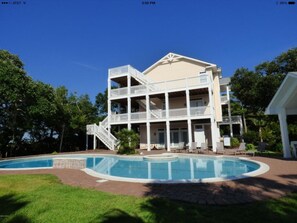 Enjoy the large, private in-ground saline pool, whirlpool and gorgeous view.