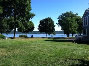 View from the fire pit area in our back yard.