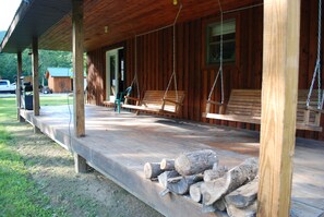 Listen to the water of Hicks Run as you sit on the back porch swings! 