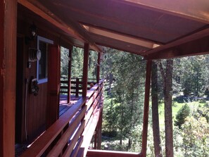 Cabin breezeway, entrance on left
