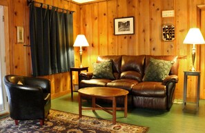 Kick back in the comfortable rustic living room.