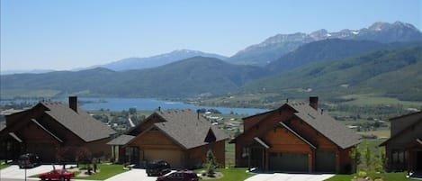 Awesome view of Snowbasin and Pineview Lake from our deck!