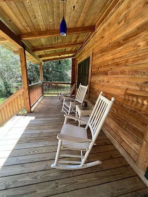 Relax and rock away your stress on the front porch 