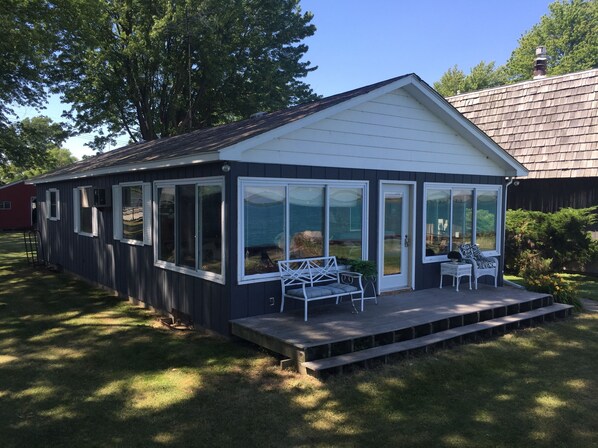 Front of cottage from deck