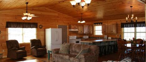 Living room and kitchen area