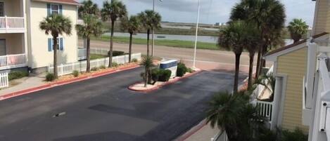 Entrance to Condo and view from balcony.