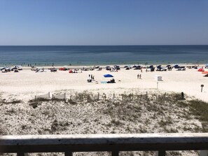 Direct gulf front!! Just steps from the beach. Exact view from our balcony.