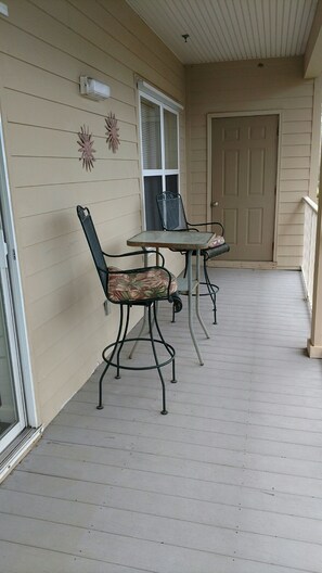 deck overlooking courtyard