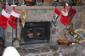 Stockings hung from the fireplace with care in the hopes Saint Nicholas will soon be there