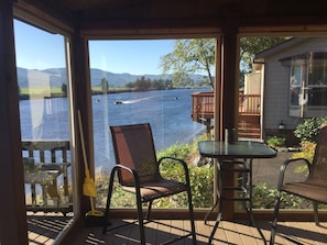 great view down the river form enclosed porch