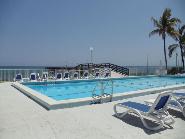 Beautiful Salt Water Pool overlooking the beach and Atlantic Ocean.