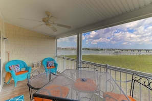 Screened In Porch with Water Views and Seating for 6