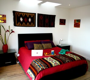 Master bedroom with skylights overhead - reverse view