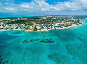 Skyview of our reef. Plantation Village is the resort to the left w/ green roof